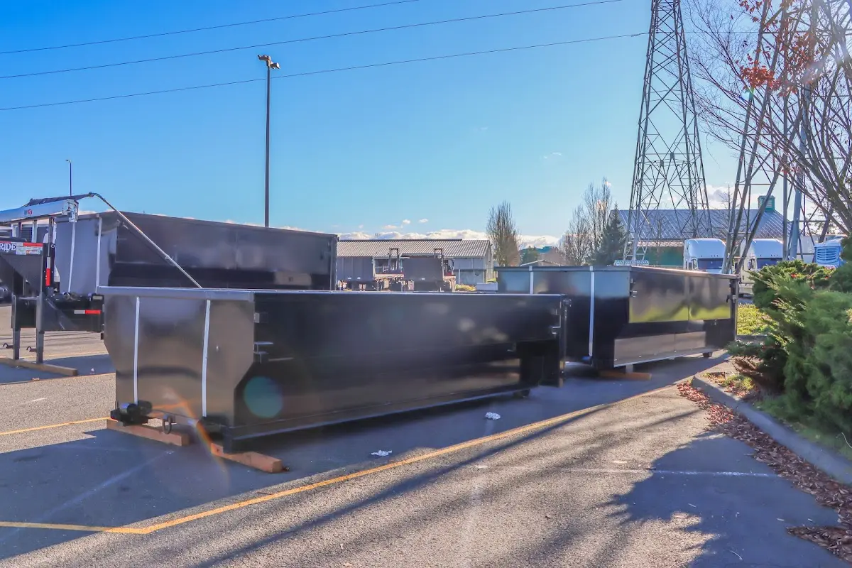 Roll-off dumpster ready for waste disposal at job site for Construction Dumpster Rental in Harrison